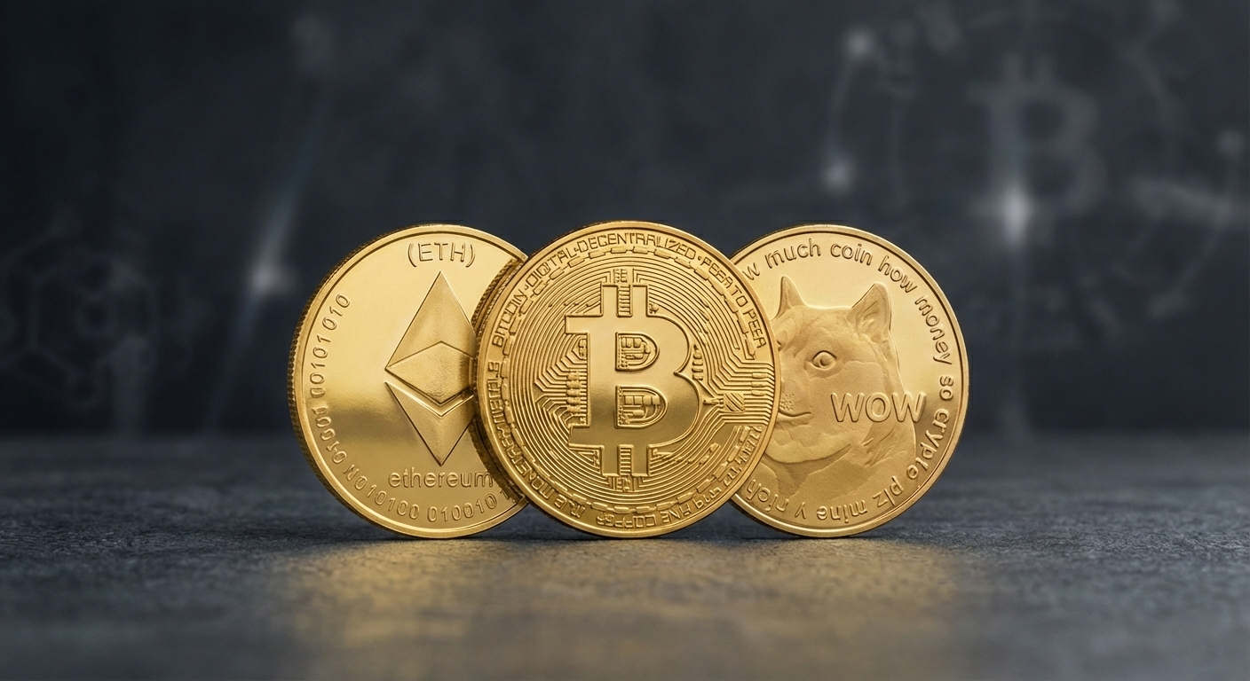 Bitcoin Ethereum Dogecoin Hatıra Para Seti - 3'lü Kripto Koleksiyon Paketi