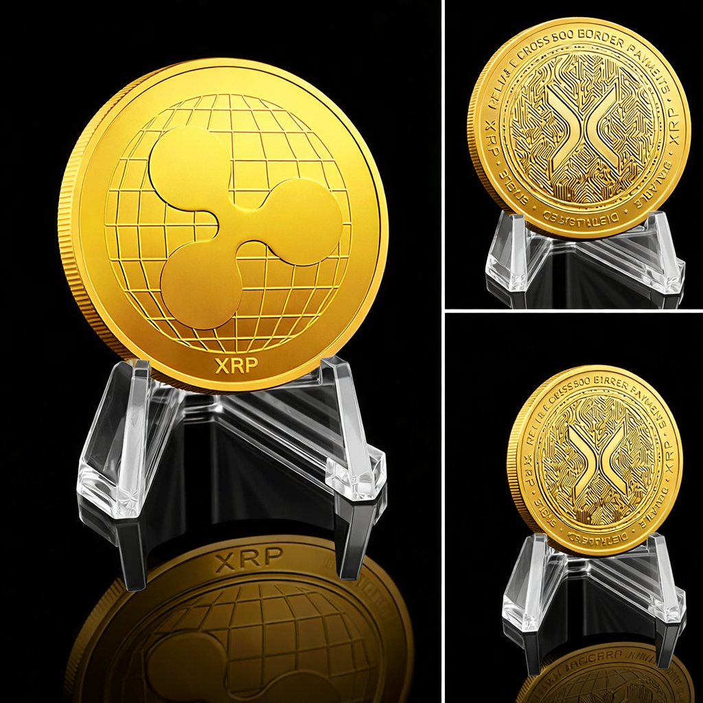 Ripple (XRP) Kripto Hatıra Parası - Özel Koleksiyonluk Kripto Obje ve Masaüstü Aksesuarı